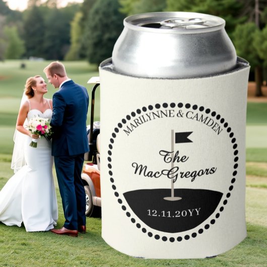 Rafraîchisseur Pour Canette Mariage Monogramme Date Golf Thème