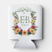 Rafraîchisseur Pour Canette Mariage Monogramme de tournesols (Dos)