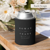 Rafraîchisseur Pour Canette Mariage Monogramme noir & écrin classique