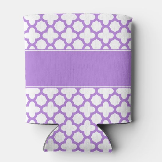 Rafraîchisseur Pour Canette Mariage Motif Monogram Lavender Quatrefoil (Dos)
