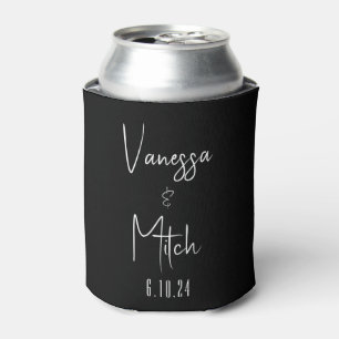 Rafraîchisseur Pour Canette Mariage noir blanc personnalisé