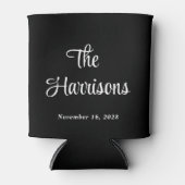 Rafraîchisseur Pour Canette Mariage noir Monogramme (Devant)