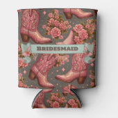 Rafraîchisseur Pour Canette Mariage occidental rose Boots de garçon de compagn (Devant)