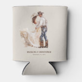 Rafraîchisseur Pour Canette Mariage occidental rustique (Devant)