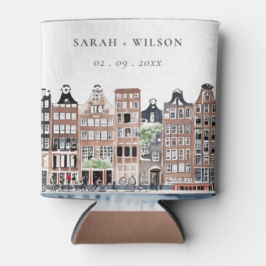 Rafraîchisseur Pour Canette Mariage paysager du canal néerlandais d'Amsterdam (Devant)