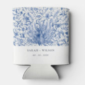 Rafraîchisseur Pour Canette Mariage Peacock couleur orange bleu encre (Dos)