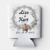 Rafraîchisseur Pour Canette Mariage personnalisé Chic Floral Wreath (Dos)