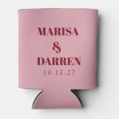 Rafraîchisseur Pour Canette Mariage personnalisé manuscrit rose Script (Devant)