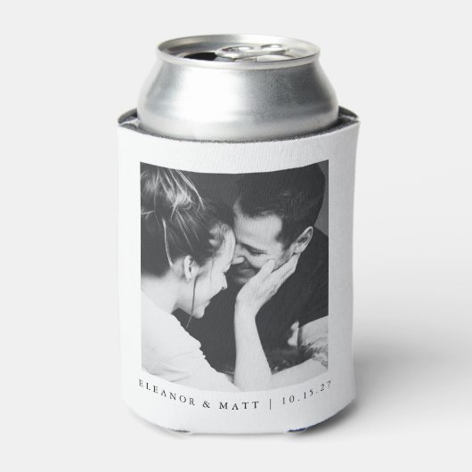 Rafraîchisseur Pour Canette Mariage photo minimaliste noir blanc (Can devant)
