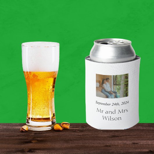 Rafraîchisseur Pour Canette Mariage photo moderne minimaliste élégant