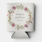 Rafraîchisseur Pour Canette Mariage Prairie Fleur Sauvage Ecru (Devant)