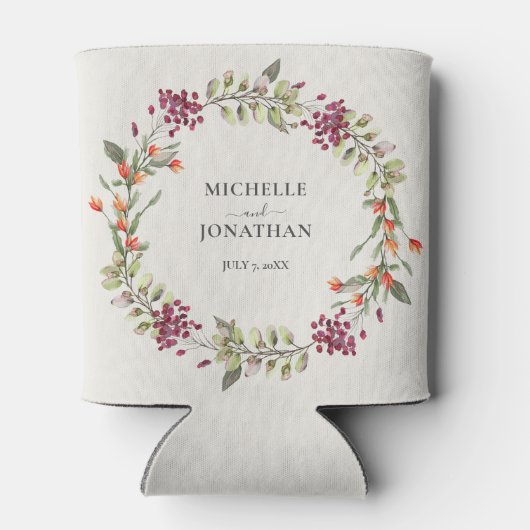 Rafraîchisseur Pour Canette Mariage Prairie Fleur Sauvage Ecru (Dos)