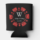 Rafraîchisseur Pour Canette Mariage Red Parties scintillant Poker Chip Casino (Dos)