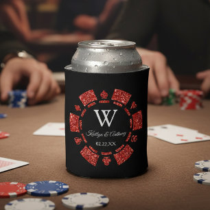 Rafraîchisseur Pour Canette Mariage Red Parties scintillant Poker Chip Casino