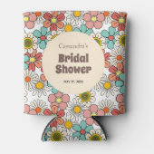 Rafraîchisseur Pour Canette Mariage rétro hippie groovy fleurs  (Devant)