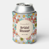 Rafraîchisseur Pour Canette Mariage rétro hippie groovy fleurs  (Can Dos)