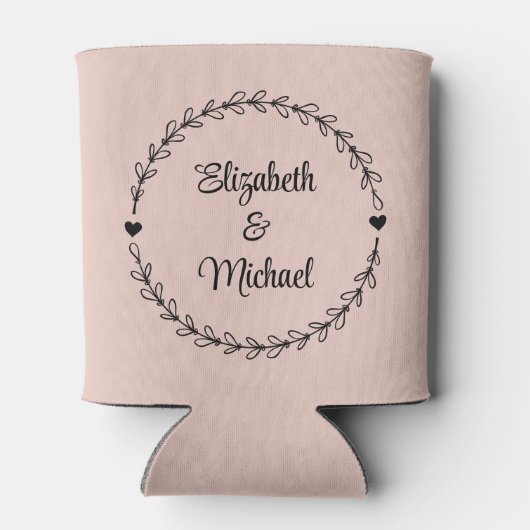 Rafraîchisseur Pour Canette Mariage rose clair monogramme (Dos)