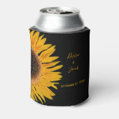 Rafraîchisseur Pour Canette Mariage rustique Elegant Jaune Tournesol Noir (Can Dos)