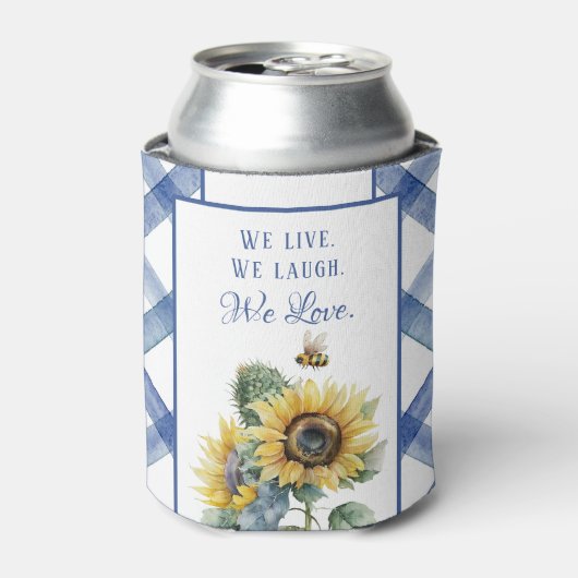 Rafraîchisseur Pour Canette Mariage Rustique Tournesol Faveur Peuvent Plus Fro (Can devant)