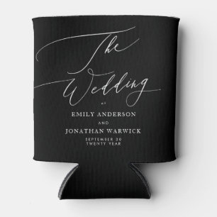 Rafraîchisseur Pour Canette Mariage simple moderne noir et blanc