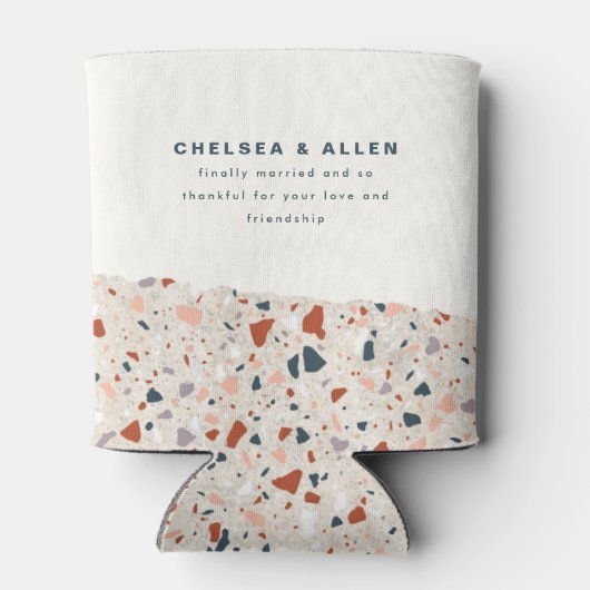 Rafraîchisseur Pour Canette Mariage Terrazzo Slab Invité (Dos)