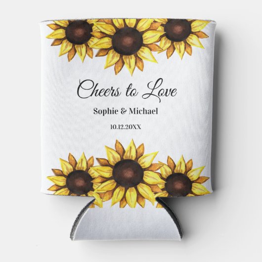 Rafraîchisseur Pour Canette Mariage Tournesol Acclamations Floral    (Devant)