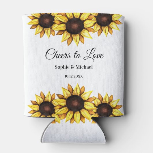 Rafraîchisseur Pour Canette Mariage Tournesol Acclamations Floral    (Dos)