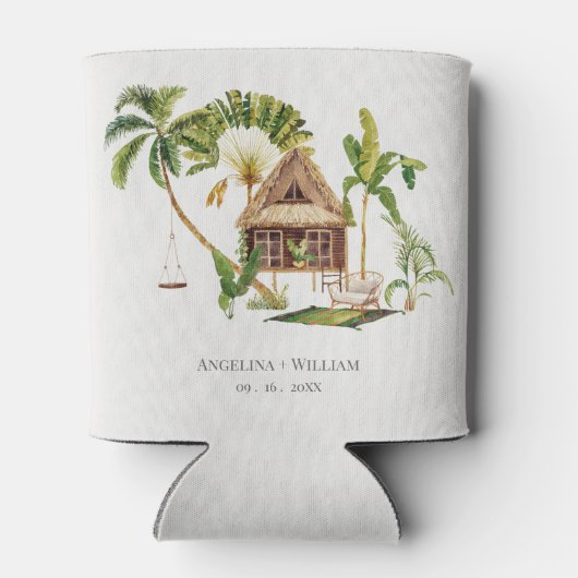 Rafraîchisseur Pour Canette Mariage Tropical Palm Tree (Dos)