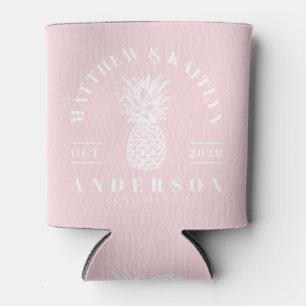 Rafraîchisseur Pour Canette Mariage Tropical Rose Tendre Pineapple