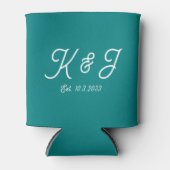 Rafraîchisseur Pour Canette Mariage turquoise Favor Monogrammed Can Plus (Devant)