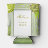 Rafraîchisseur Pour Canette Mariage Vert Floral Personnalisé (Devant)