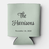 Rafraîchisseur Pour Canette Mariage vert Monogramme Sage (Devant)