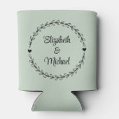 Rafraîchisseur Pour Canette Mariage vert Monogramme Sage (Dos)