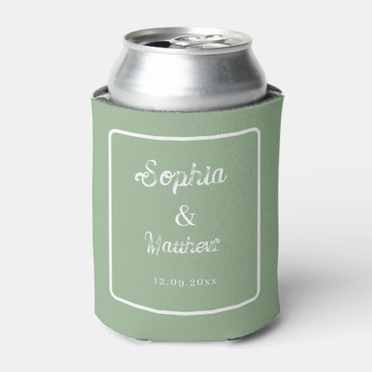Rafraîchisseur Pour Canette Mariage vert Sage peut refroidir (Can devant)