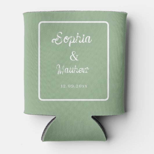 Rafraîchisseur Pour Canette Mariage vert Sage peut refroidir (Devant)