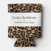 Rafraîchisseur Pour Canette Mariée de Bachelorette Boujee Tendance Imprimé Léo (Devant)