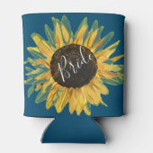 Rafraîchisseur Pour Canette Mariée de tournesol rustique (Dos)