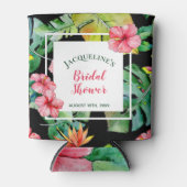 Rafraîchisseur Pour Canette Mariée tropicale florale hawaïenne Luau (Devant)