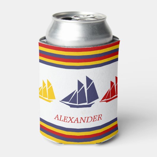 Rafraîchisseur Pour Canette Marine Bleu Bleu Jaune Voilier Bleu Bleu Bleu Bleu (Can devant)