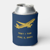 Rafraîchisseur Pour Canette Marine et Gold Aviation Mariage Groomsmen Cadeau C (Can devant)