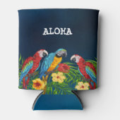 Rafraîchisseur Pour Canette Marines bleu perroquet palmier feuille aloha (Devant)