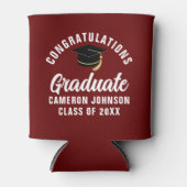 Rafraîchisseur Pour Canette Maroon White Custom 2025 Graduation Party (Devant)
