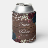 Rafraîchisseur Pour Canette Marsala & Marine Rustic Wood Mariage (Can Dos)