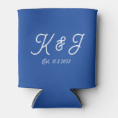 Rafraîchisseur Pour Canette Marseille Bleu Mariage Favor Monogrammed (Devant)