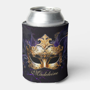Rafraîchisseur Pour Canette Masque de Mascarade Or Violet Dramatique Nom Souve