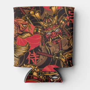 Rafraîchisseur Pour Canette Masque de samouraï motif japonais.