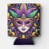 Rafraîchisseur Pour Canette Masque Mardi Gras/perles/fleur de lis (Devant)