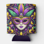 Rafraîchisseur Pour Canette Masque Mardi Gras/perles/fleur de lis (Dos)