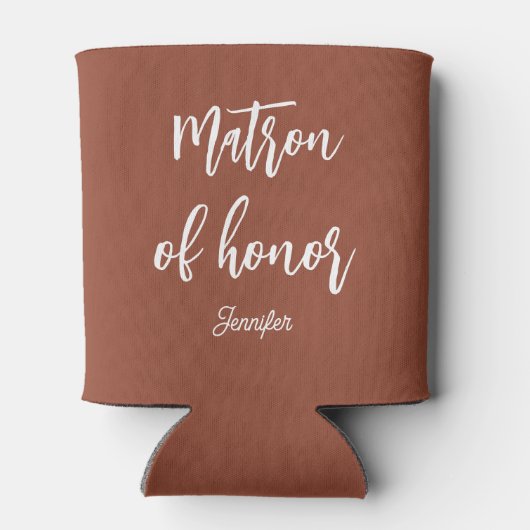 Rafraîchisseur Pour Canette Matron d'honneur Brown Mariage blanc (Dos)