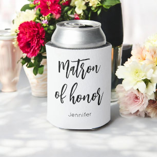 Rafraîchisseur Pour Canette Matron d'honneur Mariage noir blanc